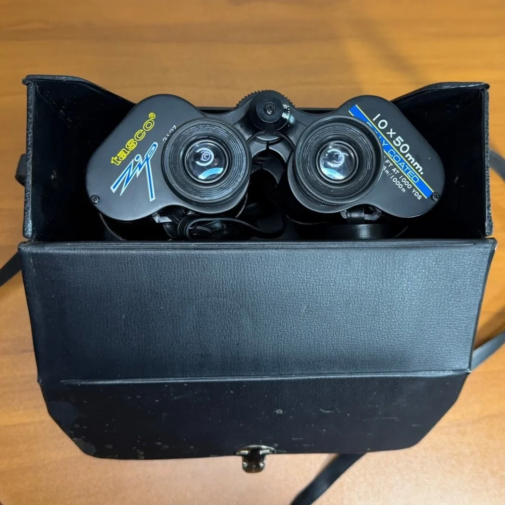 Tasco Zip 312Z Binoculars 10x50mm Fully Coated Optics Black Vintage Wide Angle